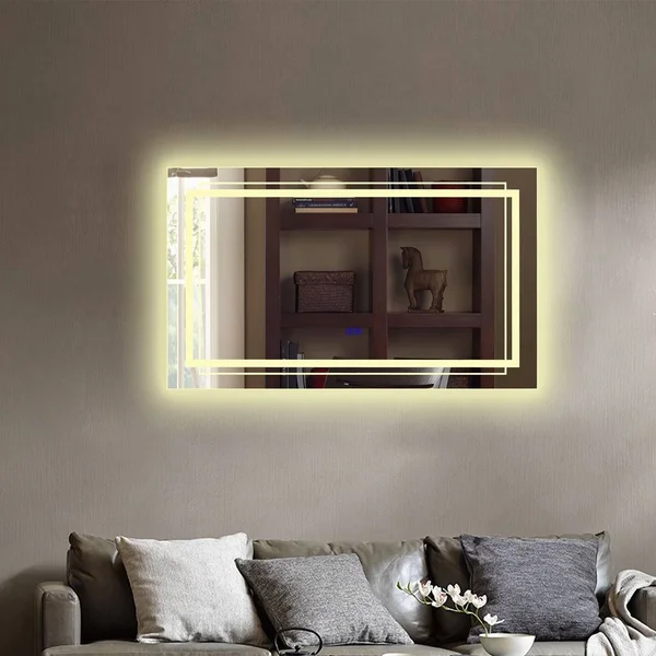Chloe Lighting Luminosity Back Lit Rectangular Touchscreen LED Mirror 3 Color Temperatures - 3000k-6000k 39x22 Wide