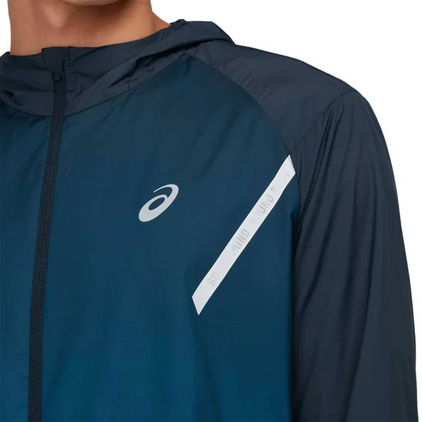 Asics Lite Show Jacket Light Blue Dark Blue - M