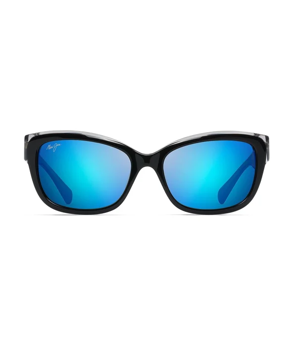 Maui Jim Plumeria Sunglasses Black with Crystal, Blue Hawaii