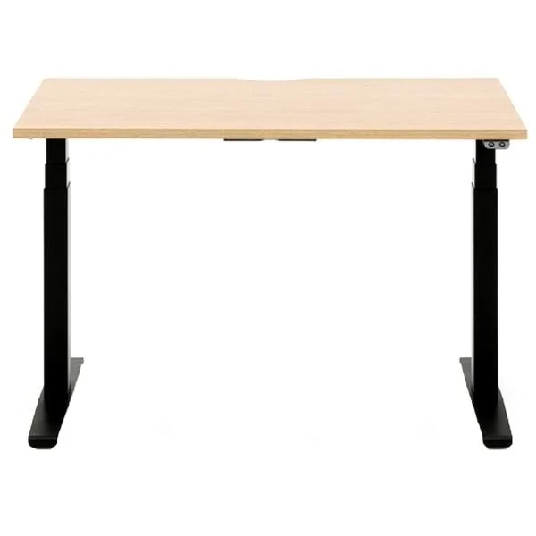 Allermuir Slide Electric Height-Adjustable Standing Desk, 29x22H x 48x22W x 30x22D, Oak/Black