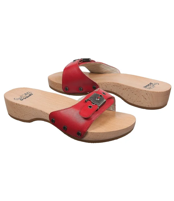 Dr. Scholl&s Orig Collection Women's Original Sandal Shoes, Red Leather, 11.0 M