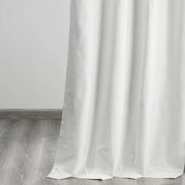 Exclusive Fabrics Vintage Thermal Cross Linen Weave Max Blackout Curtain - 50 x 108 - Millennial Grey