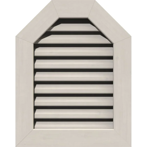 Ekena Millwork GVWOT36X2401SFPPI 36x22W x 24x22H Octagonal Top Gable Vent (41x22W x 29x22H Frame Size): Primed - Functional, Smoo