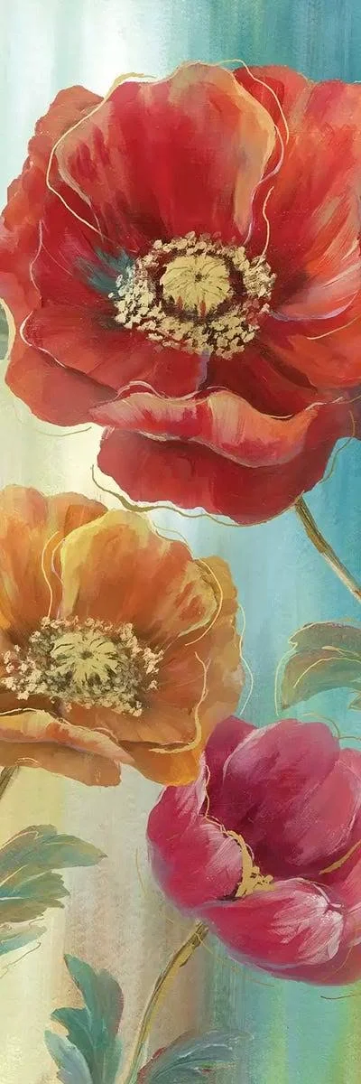 Nan 3-Piece Canvas Print Set - Poppy Panel Red II ( Floral & Botanical > Flowers > Poppies art)