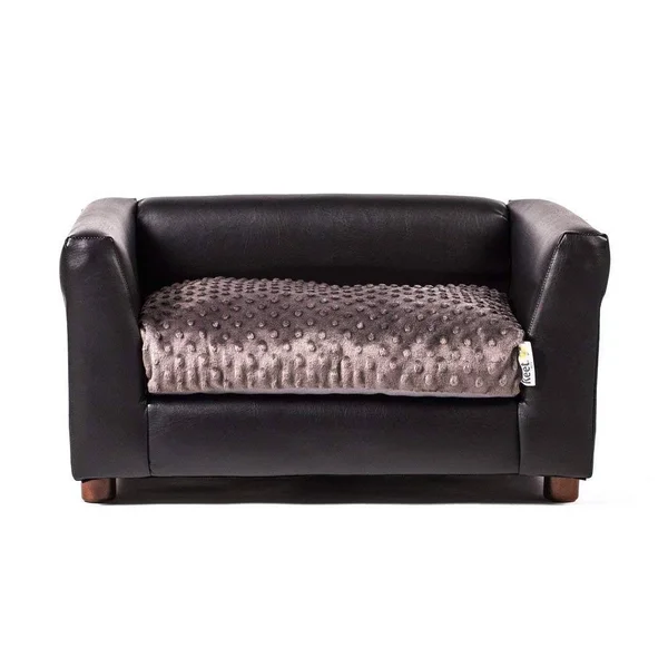Keet Fluffly Deluxe Dog Bed Sofa - Charcoal, Small