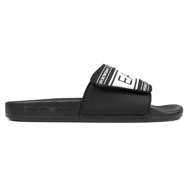 EA7 Slide Black Lounge Wear Sandals