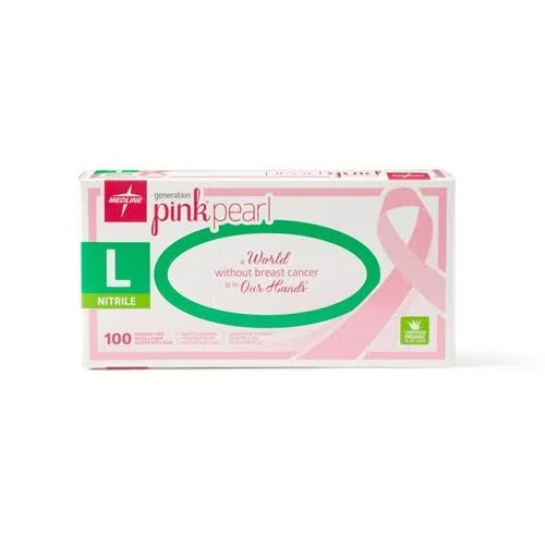 Generation Pink Pearl Nitrile Exam Gloves, Pink, Large