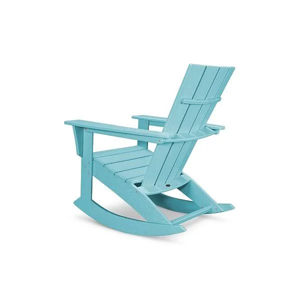 POLYWOOD Quattro Adirondack Rocker: Mahogany, 20.50" x 16.75" x 17.75"