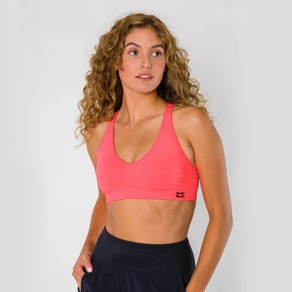 Zensah Racey Sports Bra Coral Medium