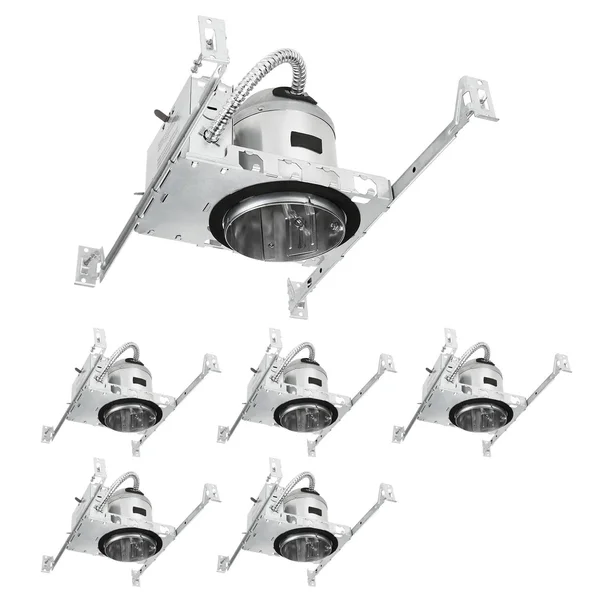 Torchstar 4 inch New Construction Recessed Housing, IC Rated Air Tight Ceiling Downlight Can, E26 Screw Base, UL-Listed, Aluminu