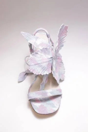 Cecelia New York Hibiscus Heeled Sandals TIDEDYE Flower Block Heel Pumps, Women's, Size: 6