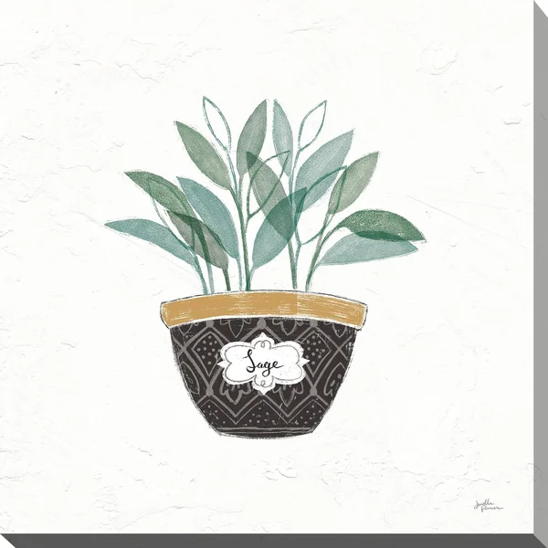 Janelle Penner Fine Herbs VII Giclee Stretched Canvas Wall Art - 24x22 x 24x22