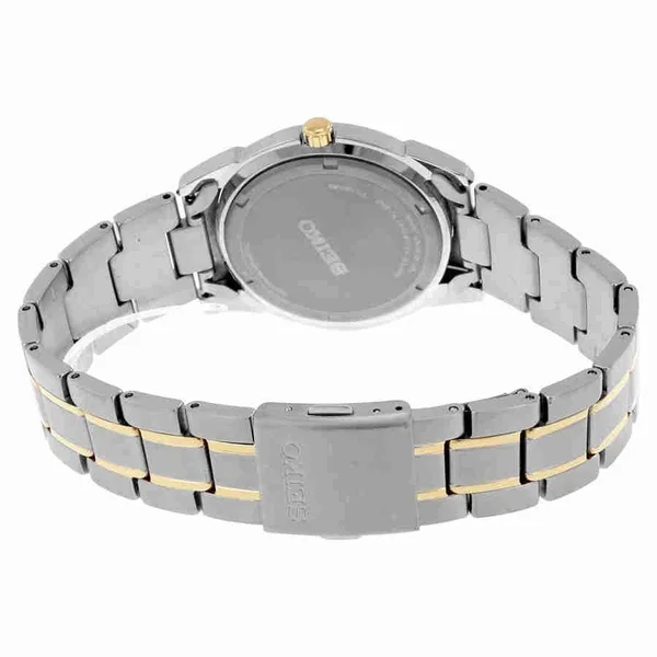Seiko SGG735 Men's Watch - 37 mm - Two Tone Titanium Bracelet Case - Sapphire Crystal Quartz Black Dial