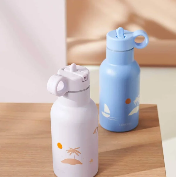 Liewood Seaside/Light Lavender Anker Water Bottle One Size - Flasks and Water Bottles - Unisex - One Size - Purple