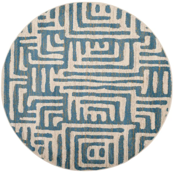 Safavieh Amsterdam AMS106C Ivory, Light Blue Rug 6&7x22 x 6&7x22 Square