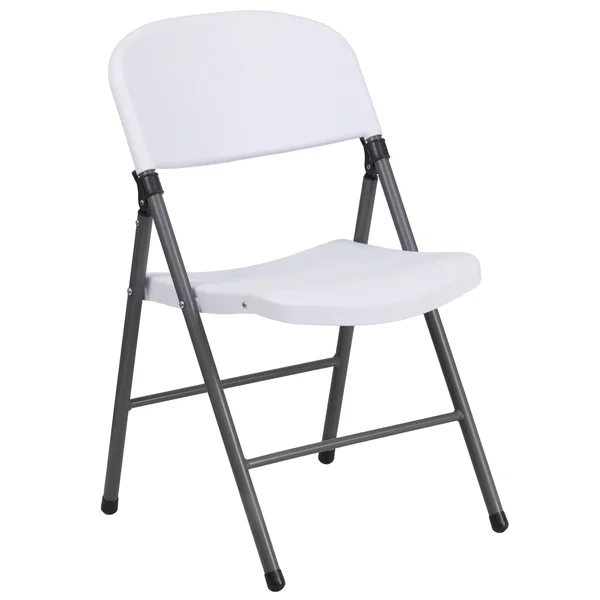 Flash Furniture Plastic Folding Chair with Charcoal Frame: Hercules Series, Black, 330 lb Capacity