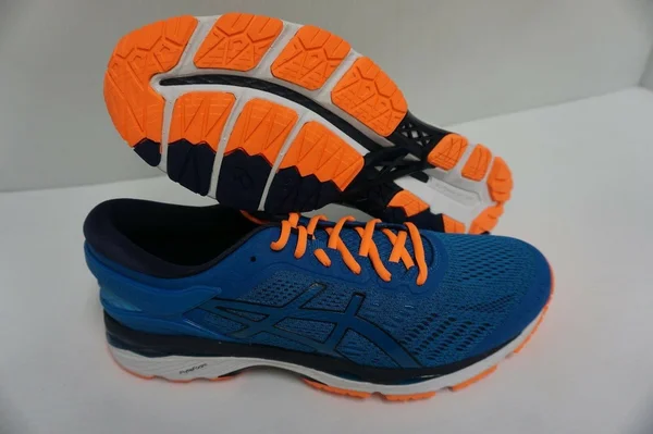 Asics Uomo Gel Kayano 24 Corsa Scarpe Directoire Blu Hot Arancione Misura 9.5 US