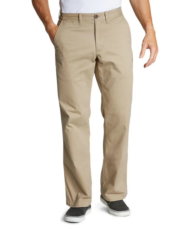 Eddie Bauer Men's Classic Wash Chino Pants - Brown - 33/32