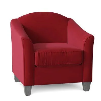 Birkett Armchair Body Fabric: Sunbrella Canvas Flax - Leg Color: Gray