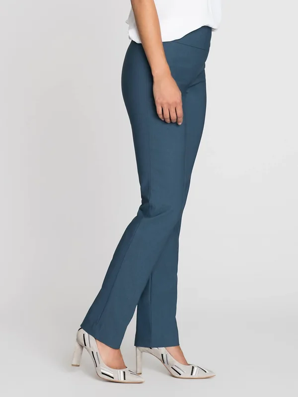 Nic+Zoe Wonderstretch Straight-leg Pants - Blue