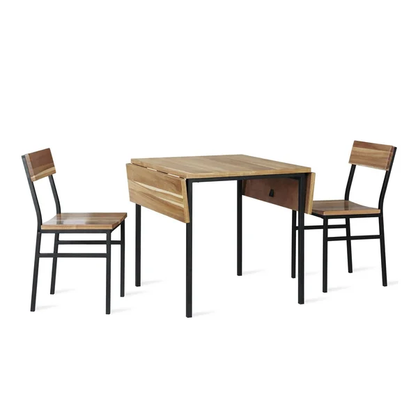 Dorel Living Harden 3 Piece Drop Leaf Dining Set in Natural and Gray