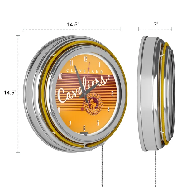Cleveland Cavaliers Hardwood Classics NBA Chrome Neon Clock