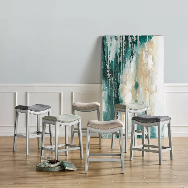 Grover Fabric Counter Stool, Lyon Light Green