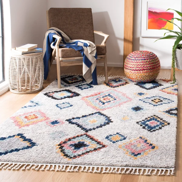 Safavieh Morocco Bohemian & Eclectic Tribal Cream/Multi Polyester Rug - 2&2x22 x 11& Runner