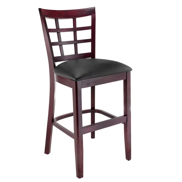 Safsil Seating Lattice Back Solid Wood Counter Stool - Dark Mahogany