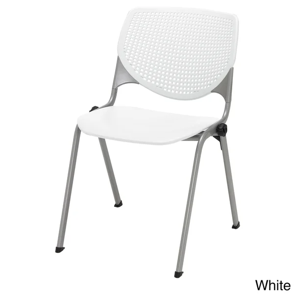 KFI Kool Series Polypropylene Stack Chair with Perforated BACK - White Finish