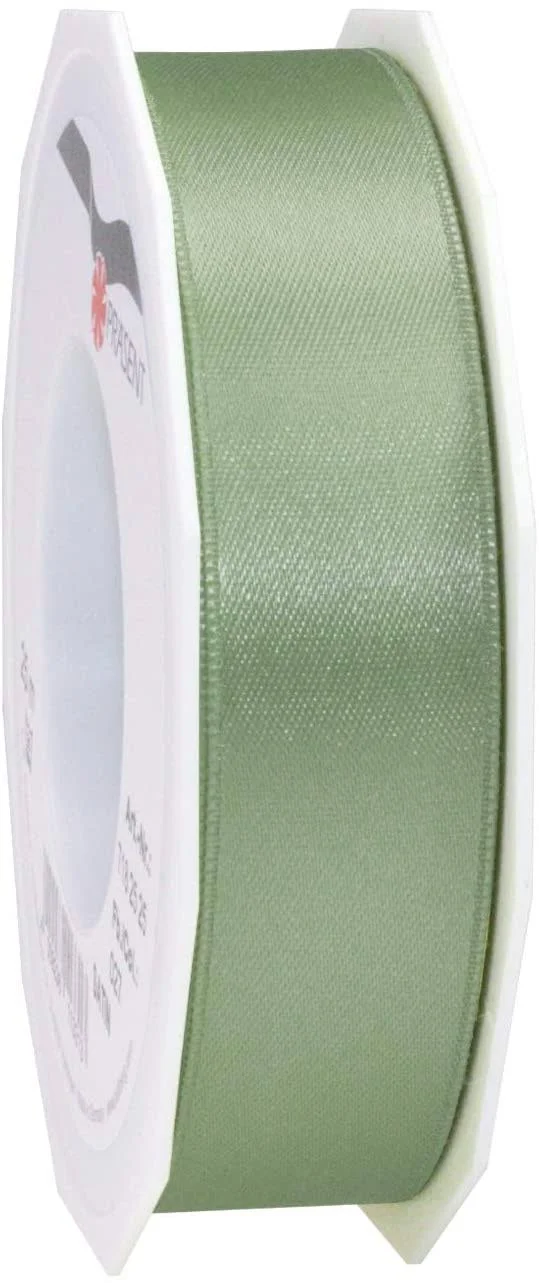 C.E. Pattberg Satin Antique Green Gift Ribbon - 27 Yards for Wrapping Gifts, 1 inch Width, Ribbon for Decorating & Crafting