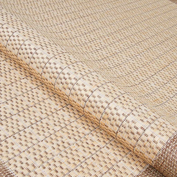 Couristan Recife Checkered Field Natural/Cocoa Area Rug - 7&6x22 x 10&9x22
