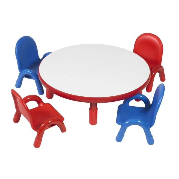Baseline Kids Round Play Table and Chair Set Angeles Color: Red
