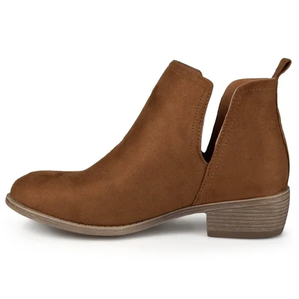 Journee Collection Women's &Rimi& Round Toe Faux Suede Boots - Grey- 8.5