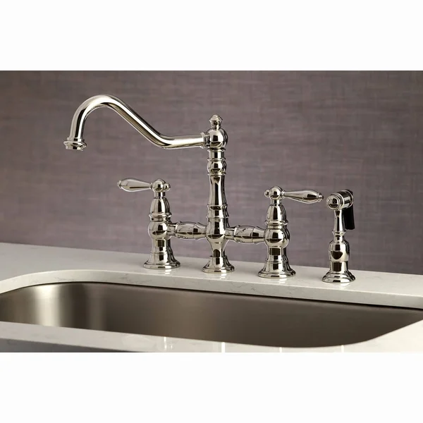 Kingston Brass KS3277ALBS Kitchen Faucet with Side Sprayer Satin Brass