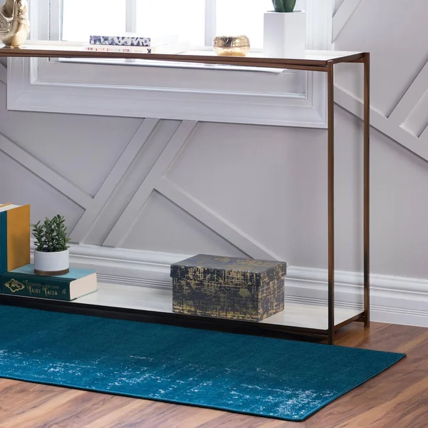 Valencia Blue 10 ft Runner Area Rug