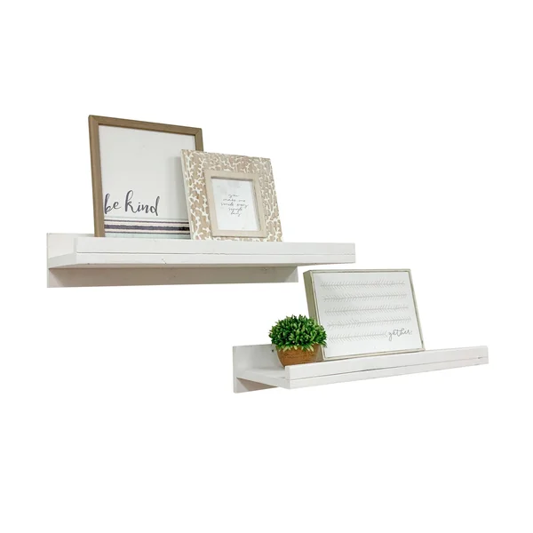 Del Hutson Designs Walnut 24inch Rustic Luxe Shelves Set of 2, Brown