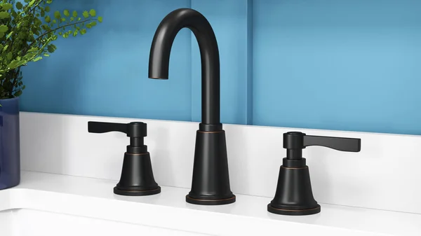 Allen + Roth Townley Oil Rubbed Bronze 2-Handle Widespread WaterSense Bathroom Sink Faucet with Drain - 67131W-602707