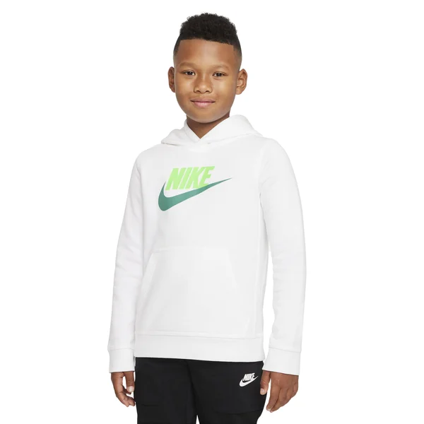 Nike Sportswear Club Fleece Big Kids& Pullover Hoodie in White, Size: XL, CJ7861-107