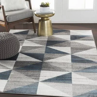 George Oliver Cudney Sky Blue Area Rug - Size: Rectangle 3&11 inch x 5&7 inch
