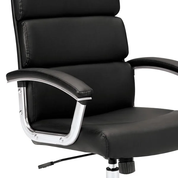 Traction Executive Mid-Back Chair - Black Leather