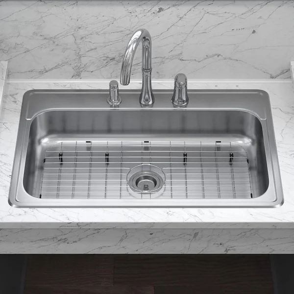 Mr Direct ADAT550S-ENS 18 Gauge Stainless Steel 33x22 L x 22x22 W Drop-in Kitchen Sink