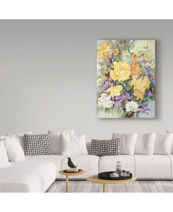 Trademark Fine Art Ali30565-C2432Gg Joanne Porter 'Roses with Purple C