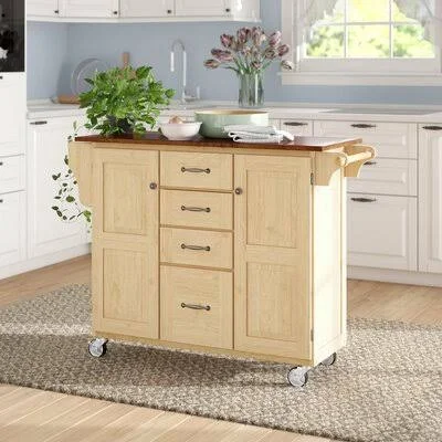 August Grove Woodland-a-Cart Kitchen Island