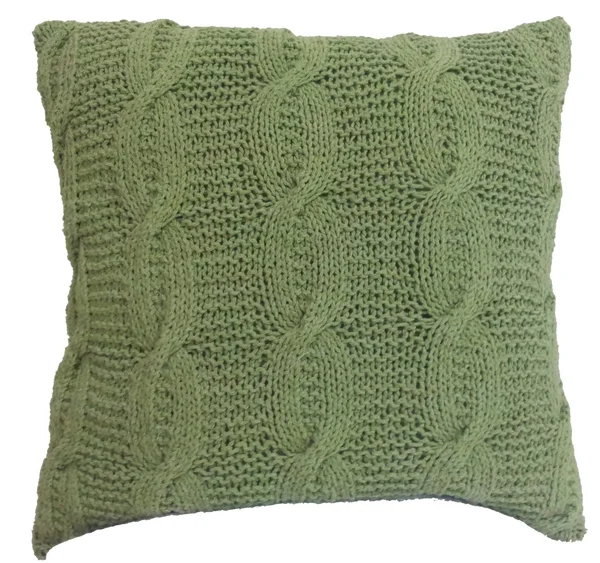 Benzara Bm203524 18 x 18 in. Cotton Cable Knit Pillow with Twisted Details Green - Set of 2