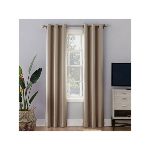 Sun Zero Extreme 2-Pack Norway Theater Grade 100% Blackout Window Curtain - LT Beige, 40X63