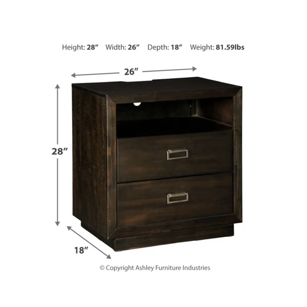 Hyndell Nightstand Dark Brown - Signature Design by Ashley