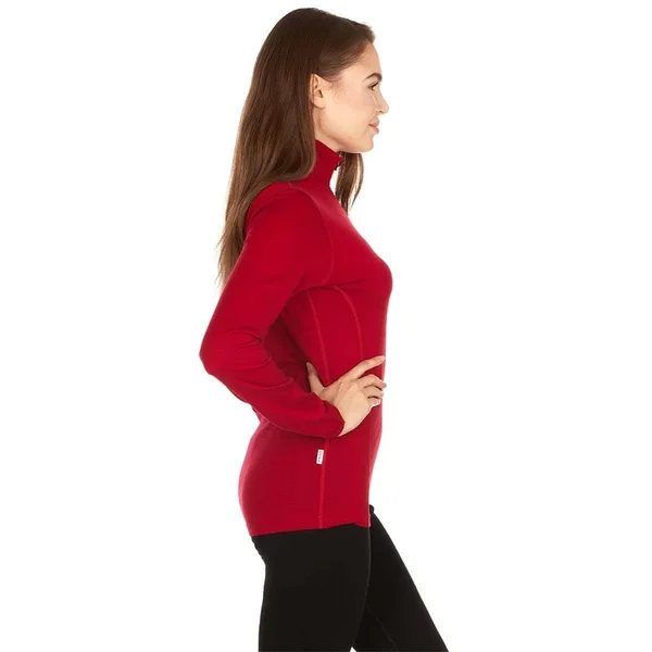 Minus33 Merino Wool Clothing Liberty Women's Lightweight Wool 1/4 Zip True Red, XL