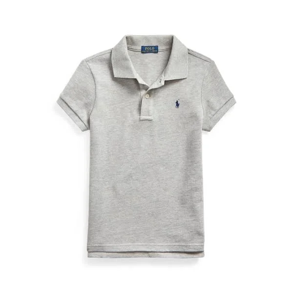 Ralph Lauren Girl's Cotton Mesh Polo Shirt - Size L in Andover Heather