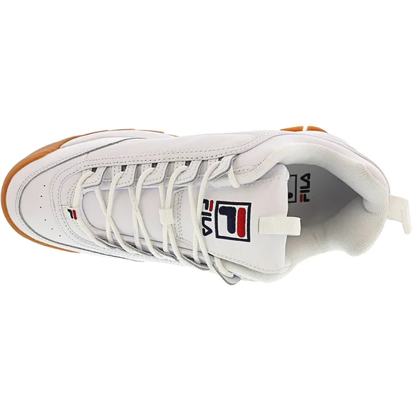 Fila Men's Disruptor II Premium Shoes White, Navy, Gum 12